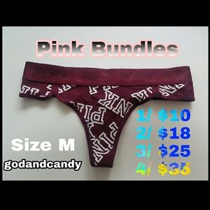 Victoria's Secret PINK Logo  Curved-Hem Thong M